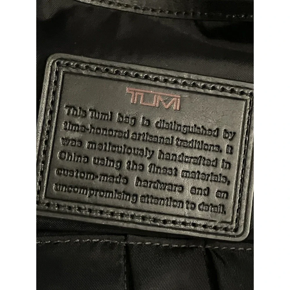 Tumi Slim Briefcase Laptop Bag Black Ballistic Nylon‎ Shoulder Strap Organizer